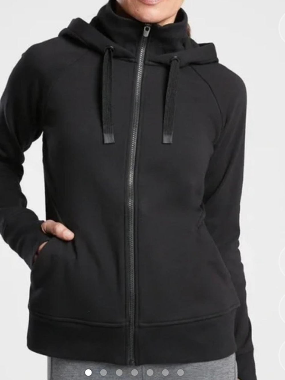 Athleta Black Full-Zip Hooded Sweatshirt #P00